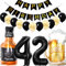 Conruich Geburtstagsdeko 42 Jahre Mann Frau, Luftballon 42. Geburtstag Deko Mann, Folienballon Zahl 42 Schwarz, Helium Ballon Whiskey Bierglas für 42. Geburtstag Manner Party Dekoration