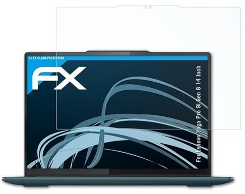 atFoliX Schutzfolie kompatibel mit Lenovo Yoga Pro 9i Gen 8 14 Inch Folie, ultraklare FX Displayschutzfolie (2X)