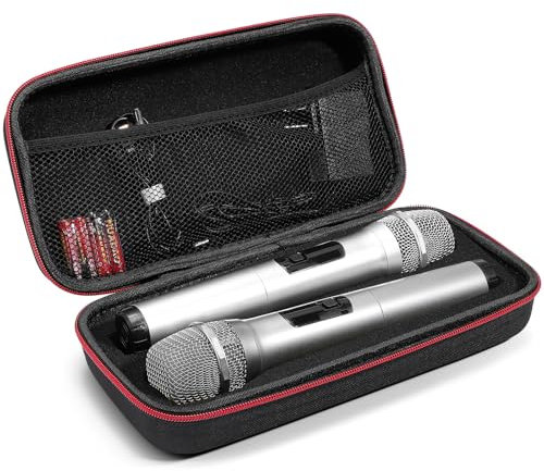 IMIKEYA Case: Portable Storage Box Case Hard EVA Cover Carrying Bag Dual Handheld Mic Shockproof with Zipper Hard Travel
