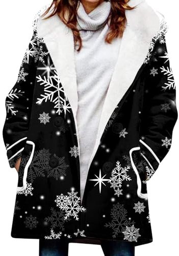 KONG JIMFAN Strickjacke Damen Winterjacke Mädchen Fahrradjacke Jeansmantel Damen Softshelljacke Damen Hundejacke Blazer Damen Festliches Winterkleid Strickjacke Damen Lang(Black,S)