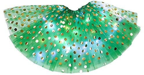 Hekbaep Damen Tütü Tüllrock Weiss Tüllrock Mit Lichterkette Karneval Petticoat Unterrock Kurz Tüllrock Damen Leuchtend Tüllrock XXL