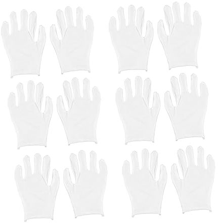 HEMOTON 20 Paar feuchtigkeitsspendende Handschuhe Arbeitshandschuhe Schutzhandschuhe Industriehandschuhe Sicherheitshandschuhe verdicken Baumwoll-Handschuhe Weiße Handschuhe