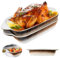 Set di 2 pirofile, per lasagne, 23,3 x 13,7 x 4,5 cm, in ceramica, per lasagne, cuocere, cibo gourmet, resistente al calore (texture marrone)