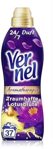 Vernel Aromatherapie Traumhafte Lotusblüte Weichspüler (37 Waschladungen), langanhaltender Wäscheduft mit ätherischen Ölen für 24/7 Frische, recycelbare Flasche