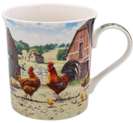 Lesser & Pavey Tasse mit Hahn- und Henne-Motiv, Keramik-Kaffeetassen für Zuhause oder Arbeit, hochwertige Design-Tassen für alle Gelegenheiten, schöne Tassen für Tee, Kaffee und heiße Getränke –
