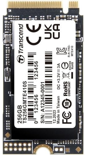 Transcend 1TB M.2 NVMe SSD 2242 PCIe Gen4x4 MTE410S Max. Lesen/Schreiben: 5.000 MB/s/4.300 MB/s - TS256GMTE410S