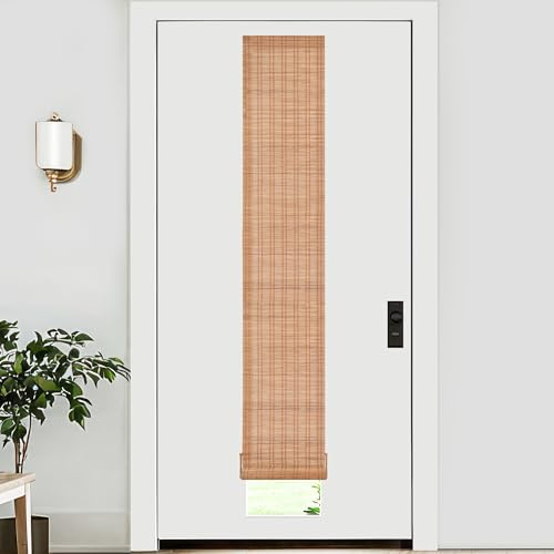 LazBlinds Bamboo Roller Shades, Ceylon Light Russet, 12 W x 70 H