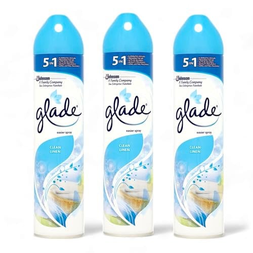 3 x Glade Aerosol Air Freshener 300ml - Clean Linen - Room Freshner
