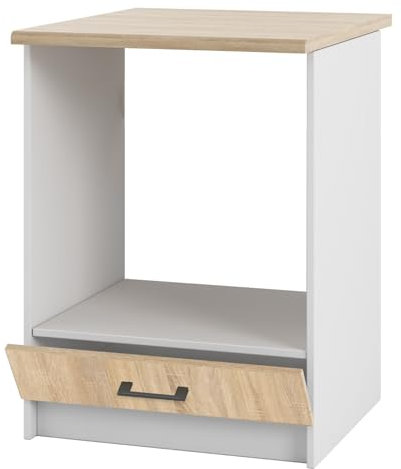 Unterschrank mit Arbeitsplatte für Backofen 60 cm – funktional und robust - ideal für Ihre Küche - inklusive vorgebohrter Front und einfacher Montage - perfekt für Backofen und Geräte