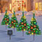 Solar Weihnachtsbaum Lichter Außen, 4 Stück Weihnachtsdeko mit Schneeflocken Lichterkette WeihnachtsbaumSpitze Stern, Weihnachtskugeln, Glocken, Wasserdicht Weihnachtsbeleuchtung Deko für Garten