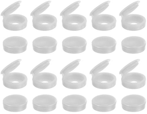 sourcing map 100Pcs Screw Caps, 5.3mm/0.21 ID Screw Snap Covers Washer Flip, PVC Hinged Screw Cover Caps for Covering Screw Heads(Light Grey)