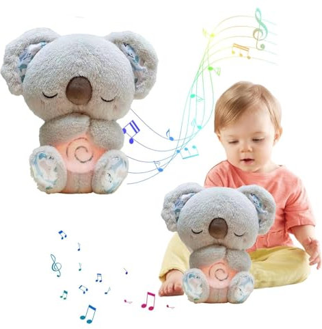 HYDTQCL Schlummer Otter, Schlummer Otter mit Herzschlag, Schlummer Koala Kuscheltier, Schlummer Otter Kuscheltier mit Atembewegung und Musik, Babyparty und Neugeborenengeschenk (Koala)