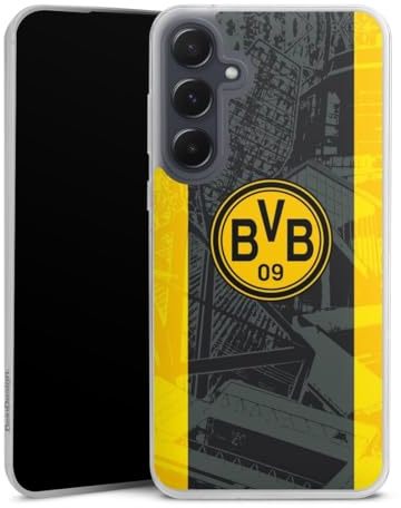 Slim Case kompatibel mit Samsung Galaxy A 55 5G Silikon Handyhülle transparent Hülle extra dünn Borussia Dortmund BVB Stadion