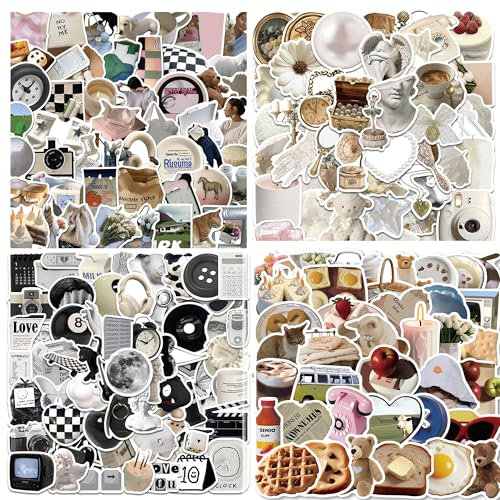Wenyue 261 Stück Vintage Sticker, Vintage Aufkleber,Aesthetic,süße Aufkleber,Aesthetic, im Ins-Stil,Ästhetische Vinyl Sticker,für Laptop,Wasserflaschen,Scrapbooking,Mappen