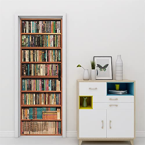 Türtapete Selbstklebend 100x200 TürPoster 3D Türaufkleber Türfolie türsticker Foto Vinyl Tür Plakat für Schlafzimmer Toilette Verschönern Deko türen Bücherregal