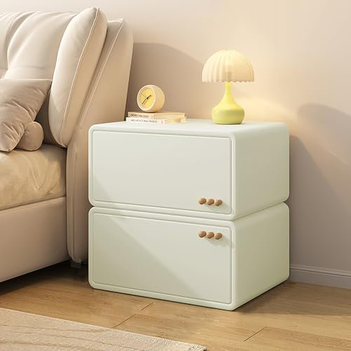 Nachttisch mit 2 Schubladen für Schlafzimmer, Aufbewahrung, schmaler Beistelltisch, Schrank für Wohnzimmer, Nachttisch für Bett oder Sofa, Snack-Organizer, Regal im Lieferumfang enthalten