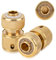 Tesmotor Lot de 2 raccords rapides en laiton pour tuyau d'eau de 1/2 (20 mm) - Raccord rapide avec fonction d'arrêt pour tuyaux d'arrosage 1/2