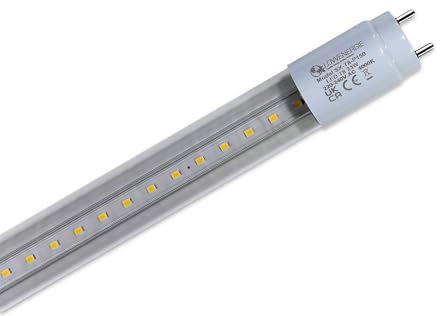 LOWENERGIE LED Tube Light T8 Fluorescent Replacement 5ft High LUX Energy Saving (1, 4000k Clear)