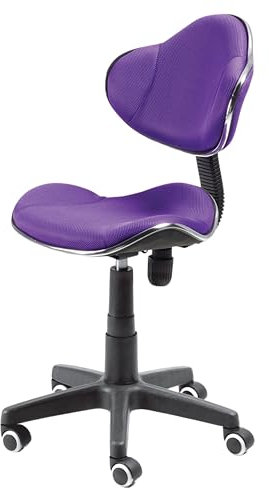 Silla de Escritorio Bambola para Oficina en Estilo Moderno en Color Morado con Estructura Metal Negro 53x82x53 cm