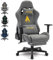 Symino Gaming Stuhl, Ergonomischer Bürostuhl, Rennstuhl-Design PC Stuhl, Vintage-PU-Leder, Verstellbarer Drehbarer Task Stühle mit Fußstütze (Grau)