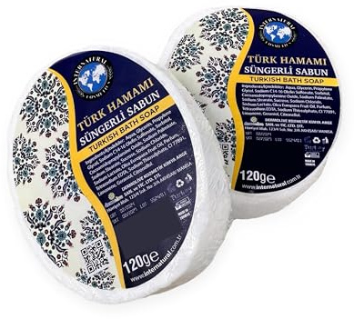 Rigasz Lot de 2 éponges de savon exfoliantes faites à la main - Expérience de nettoyage naturelle et renouvelante - 2 hammam turcs