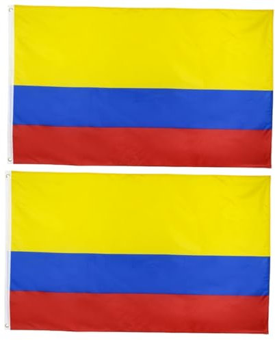 YARNOW 2 Piezas bandera colombiana bandera de Colombia nacional para la decoración festival Adorno decoración de la del hogar vívida del país poliéster