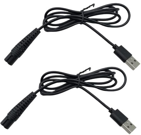 Leloco 5V USB-Rasierer- Netzkabel 2 Stück,Elektrorasierer Netzkabel für Braun-Rasierer,Ladegerät Adapter kompatibel mit Braun Elektrorasierer Serie 9/7/6/5/4/3/2/1, Rasierer für Braun Serie