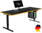 LeetDesk Bureau de jeu électrique réglable en hauteur - Ergonomique - Minimaliste - 200 x 80 cm - Noir/orange