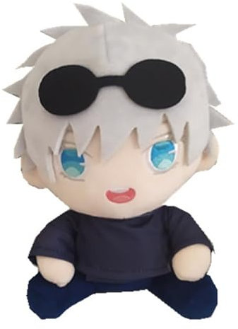 REOZIGN Gojo Satoru Plüschtier, Q-Version, sitzend, 18 cm, aus PP-Baumwolle, handgefertigt, Manga-Modell, Statue, Sammlerstück, Geschenk zum Basteln (b)