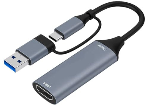 Scheda di acquisizione video USB Convertitore digitale USB+Tipo C a HDTV Registrazione Video Capturing dispositivo Video Per PC Laptop Live Streaming Video Apparecchiature