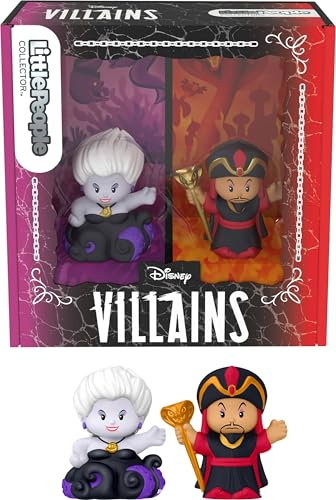 Fisher-Price Little People Collector Disney Bösewichte Jafar & Ursula Special Edition Set für Fans, 2 Charakterfiguren im Displaypaket