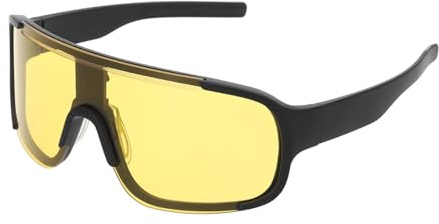 sourcing map Sport Sunglasses Cycling Polarized Sun Glasses for Men Mountain Bike Fishing Running, Black Frame Yellow