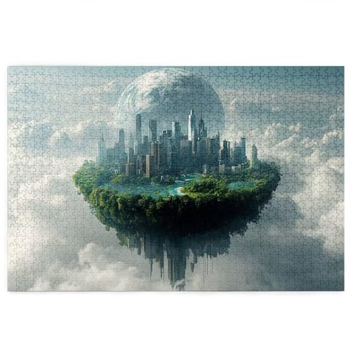 Puzzle 1000 Teile Erwachsene, Anime Puzzle mit Geschenkbox, Holzpuzzle Erwachsene, EIN Herausforderndes Rätsel 75x50cm, Holzpuzzle für Weihnachtsdeko, Deko Wohnzimmer, Geschenke Thema: Schloss C-16