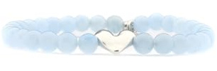 QOSS Armband YVONNE silber Blue Jade lichtblau