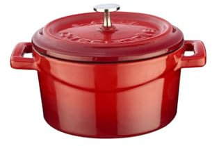 Lava Cookware LV Y TC 10 K2 Mini Casserole, Rotondi, Diametro 10 cm, Ghisa, Rosso