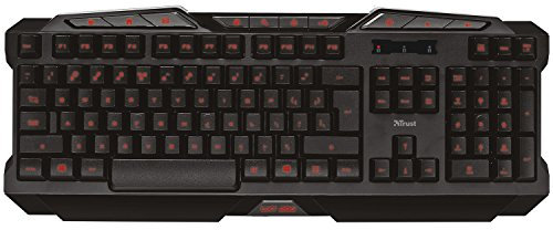 Trust Gaming GXT 280 - Teclado para Gaming (Iluminado con función Anti-Ghost, iluminación LED de 3 Colores)