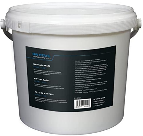 SW-Stahl 02130L Montagepaste 3 kg - Weiße Reifenmontagepaste | Schonende Reifenmontierpaste für Run-Flat und Pax-Reifen - Frostsicher bis -15°C - Biologisch abbaubar und schleuderfest