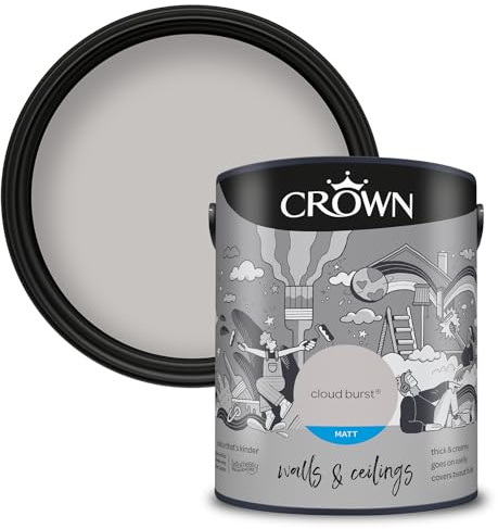 Crown Retail Core Emulsion Matt Cloud Burst 5 L | Rich velvety matt in Cloud Burst. Covers beautifully. Ideal for bedrooms & living rooms. Low VOC, low odour, vegan