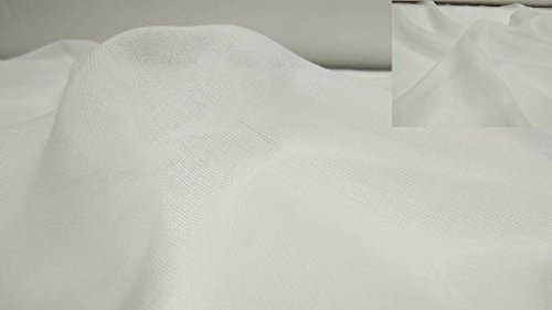 StoffBook WEIß GAZE STOFF AUS 100% BAUMWOLLE STOFF NETZSTOFF STOFFE, C008