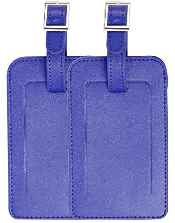 sourcing map 2stk Reise Gepäckanhänger PU Leder Kofferanhänger Adresse ID Etikett Königsblau de