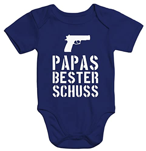 MoonWorks Papas bester Schuß Baby Body navy 0-3 Monate