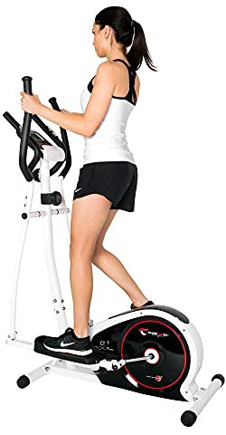 Christopeit Sport Crosstrainer CT 3 Silber – Ellipsentrainer - 8-stufiger Widerstand, Pulsmessung, 7kg Magnetbremssystem