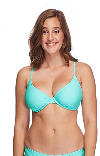 Body Glove Women's Smoothies Solo Solid Underwire D, Dd, E, F Cup Bikini Top Swimsuit, Sea Mist, E