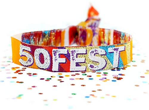 50FEST 50th Birthday Festival Party Wristbands Favours, FIFTY FEST Birthday Party Bag Fillers, 50 FEST Lockdown 50th Birthday Party Favour