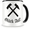 Samunshi® Schlägel und Eisen Glück Auf 2 Tasse Kaffeetasse Teetasse Kaffeepott Kaffeebecher Becher Ruhrpott Schalke Schlägel und Eisen Glück Auf 2 300ml schwarz/schwarz