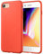 JETech Silicone Case for iPhone SE 3/2 (2022/2020 Edition), iPhone 8 and iPhone 7, 4.7-Inch, Silky-Soft Touch Full-Body Protective Case, Shockproof Cover with Microfiber Lining (Orange Red)