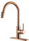 RULIA RB1025 - Grifo de fregadero de cocina con rociador extraíble, cobre oro rosa, grifo de bar/preparación, RB1025