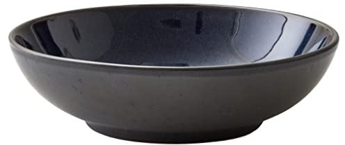 BITZ Pastaschüssel, Schüssel/Schale für Pasta und Salate, Durchm. 20 cm, Steingut, Schwarz/Dunkelblau