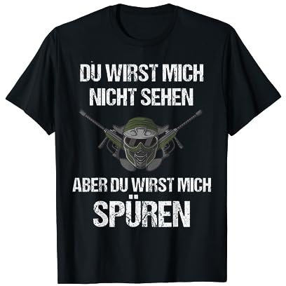 Paintball Paintballer Geschenk T-Shirt für Paintballspieler - Schwarz, Unisex, Kurzarm, S, V-Ausschnitt, Lustig, Geburtstag, Polyester 100%