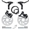 RUJOI Fahrrad-Scheibenbremsen-Kit, Vorder- und Hinterradsattel aus Aluminium, Fahrradbremshebel aus Vollaluminiumlegierung, 140-mm-Bremsscheibe, mechanischer werkzeugloser Belageinsteller für Rennrad